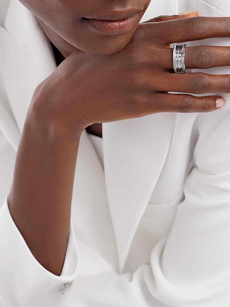 BVLGARI B.zero1 18K White Gold & 0.43 TCW Diamond 3-Band Ring