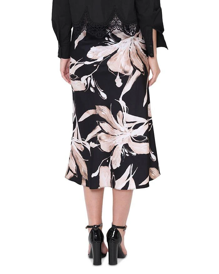 Gracia Floral Print Satin Fishtail Midi Skirt 2