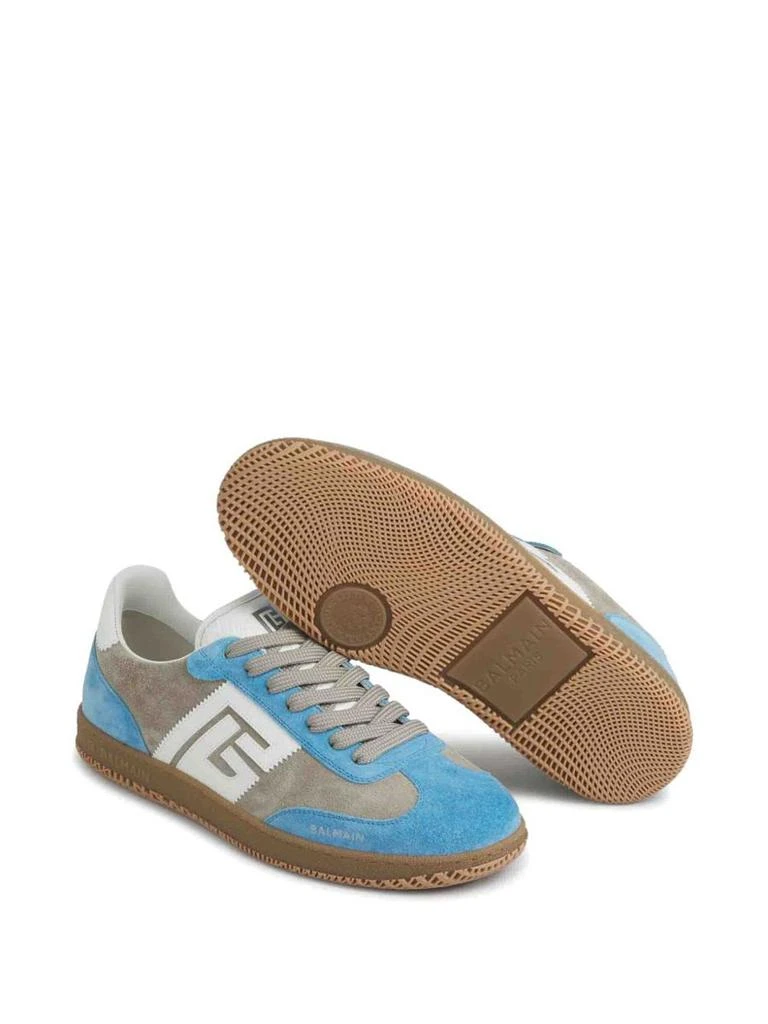 Balmain Balmain Suede Sneakers In Blue And Grey 2