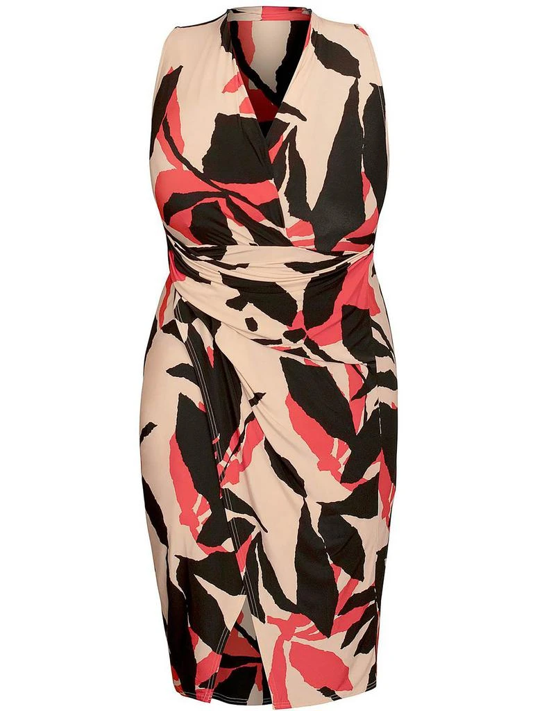 Rachel Rachel Roy Plus Womens Surplice Midi Sheath Dress 1