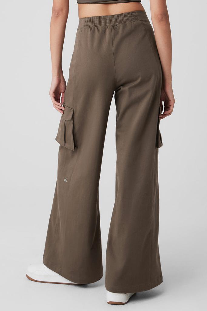 Alo Show Off Cargo Wide Leg Trouser - Chestnut