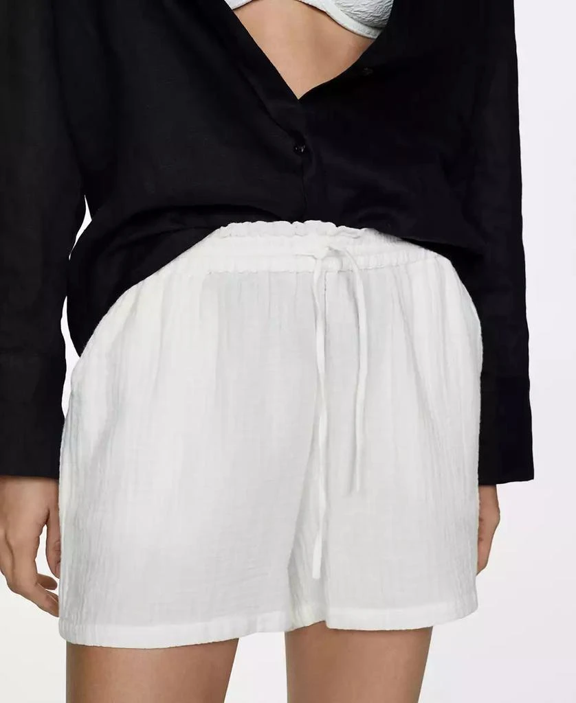 Mango Women's Elastic Waist Cotton Shorts 1