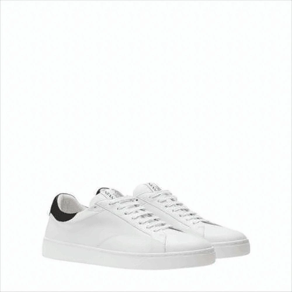 Lanvin Low-Top Calf Leather Sneakers with Contrasting Heel Tab