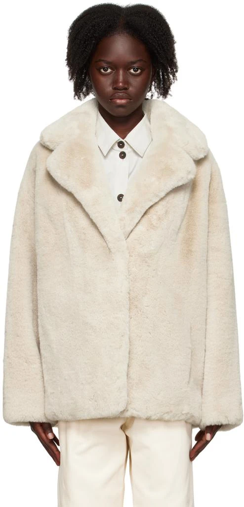 Stand Studio Off-White Savannah Faux-Fur Jacket 1