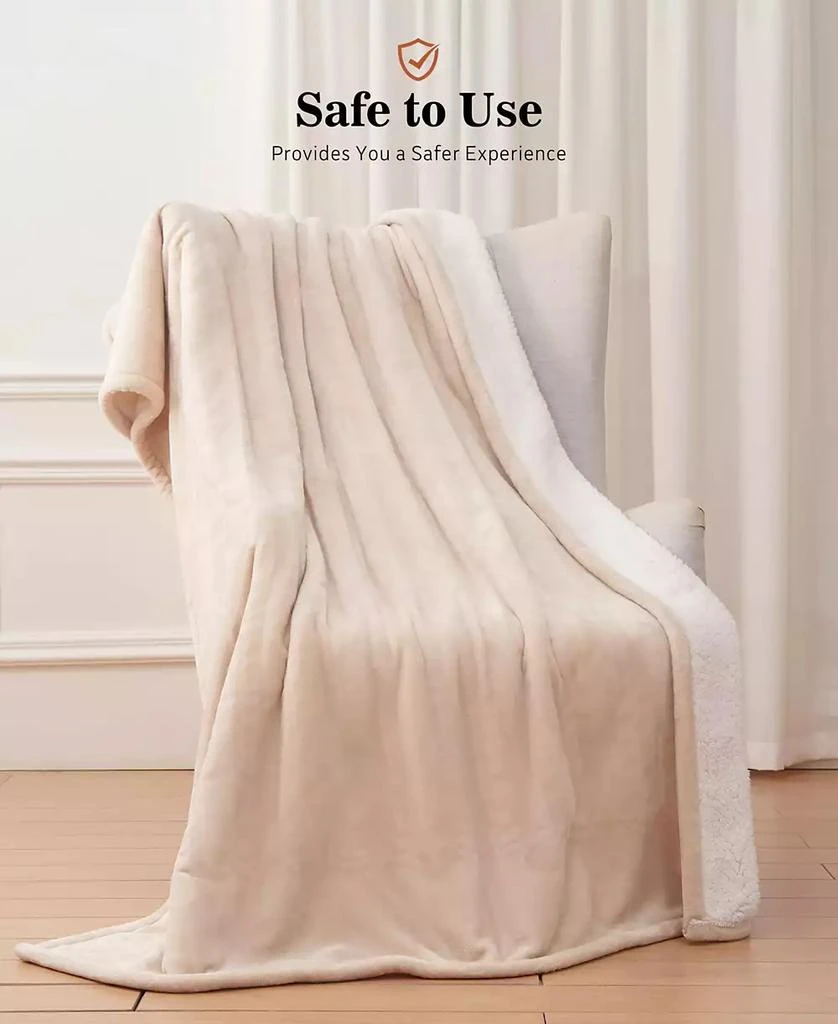 Sealy Heated Flannel and Sherpa Throw, 50" x 60" 2