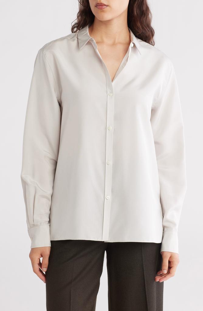 Theory Silk Button Front Shirt
