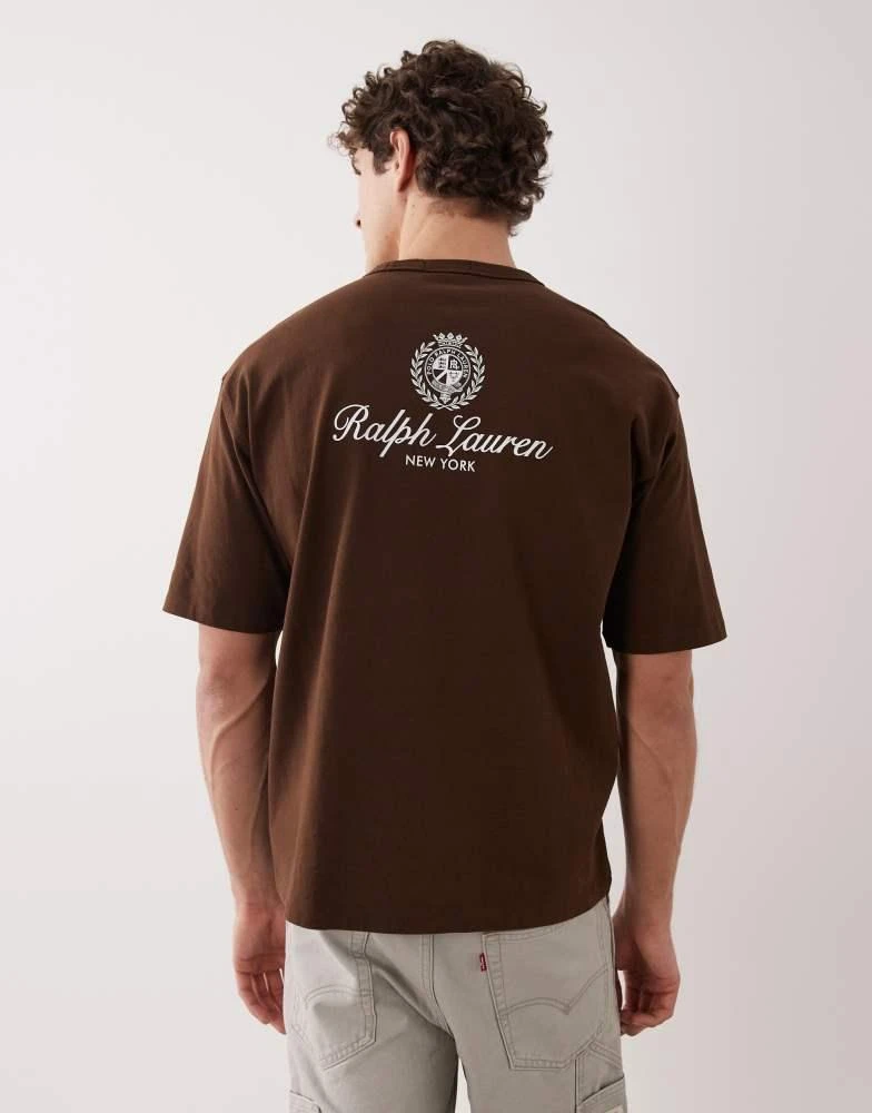 Ralph Lauren Polo Ralph Lauren heavyweight heritage crest back print t-shirt in brown 3
