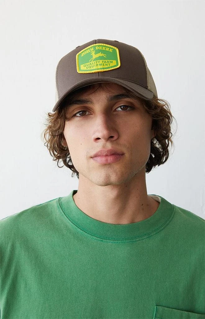 John Deere Brown Logo Snapback Trucker Hat 1