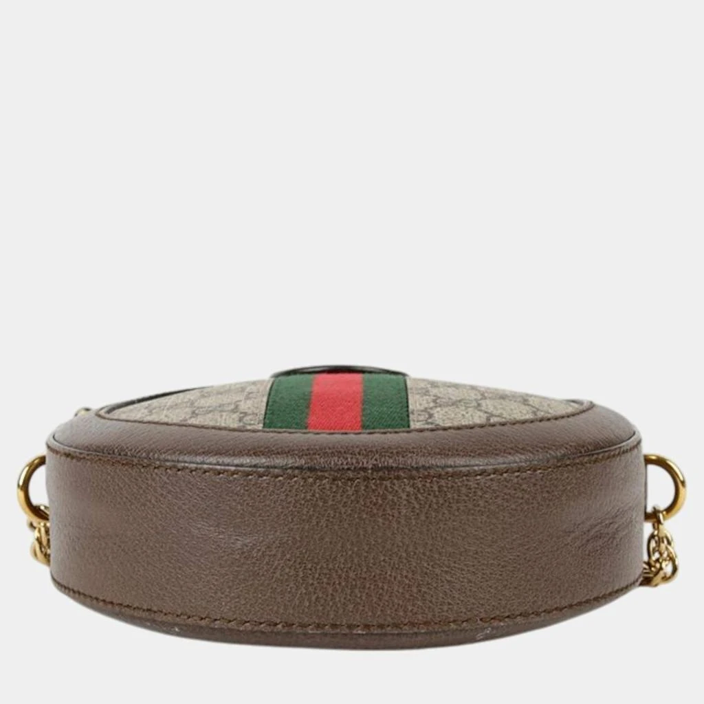 Gucci Gucci Brown GG Supreme Monogram Web Mini Ophidia Round Shoulder Bag 3