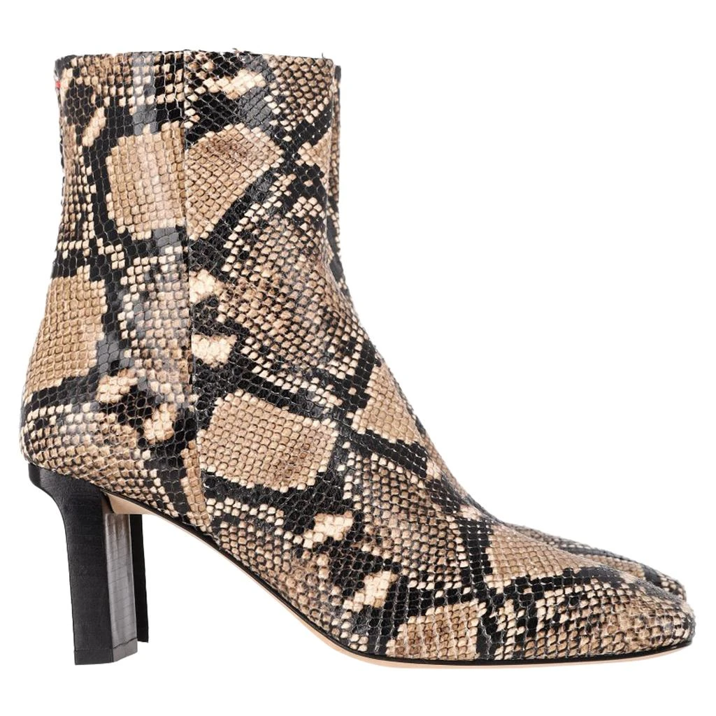 AEYDE Snakeskin-Effect Ankle Boots in Animal Print Leather 1