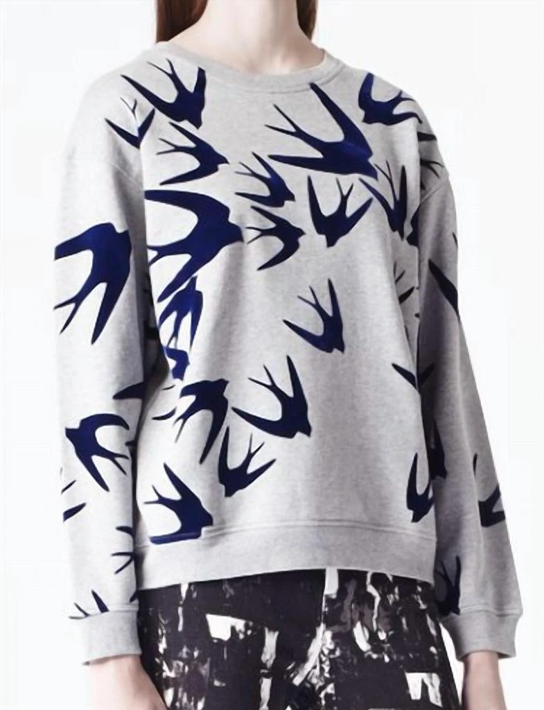 Mcq Alexander Mcqueen Felt Swallow Sweatshirt In Grey 1