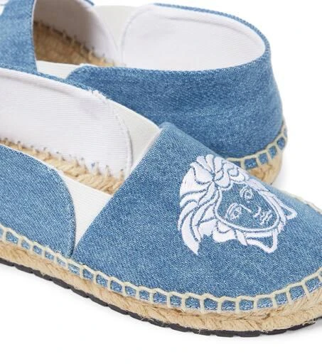 Versace Medusa embroidered denim espadrilles 5