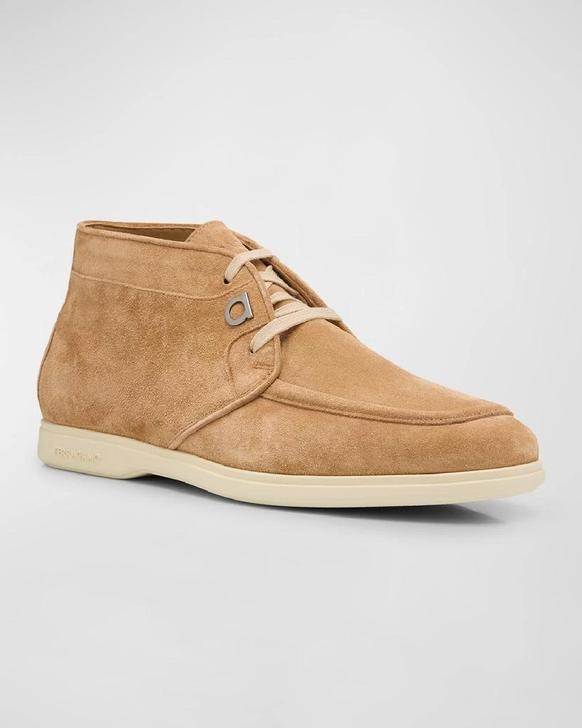 Salvatore Ferragamo Men's Cervia Gancio Suede Chukka Boots 3
