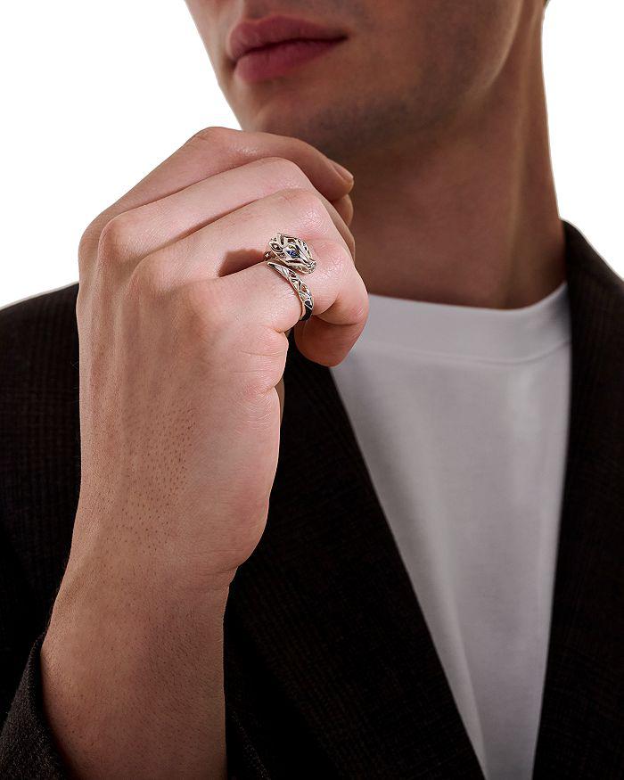John Hardy Sterling Silver Blue Sapphire Naga Ring