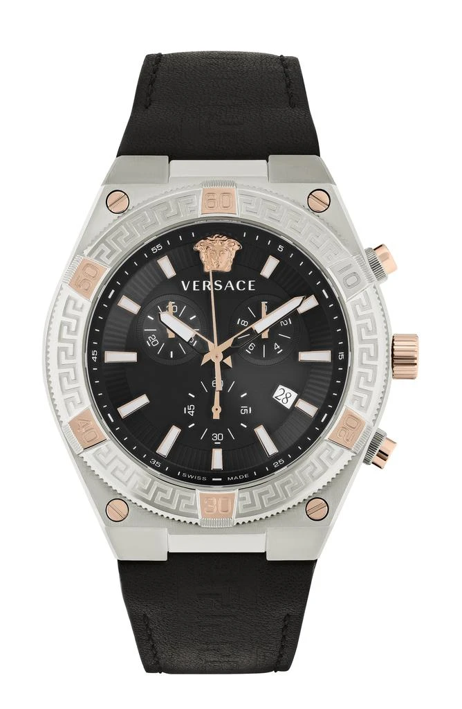 Versace V-Sporty Greca Leather Watch 1