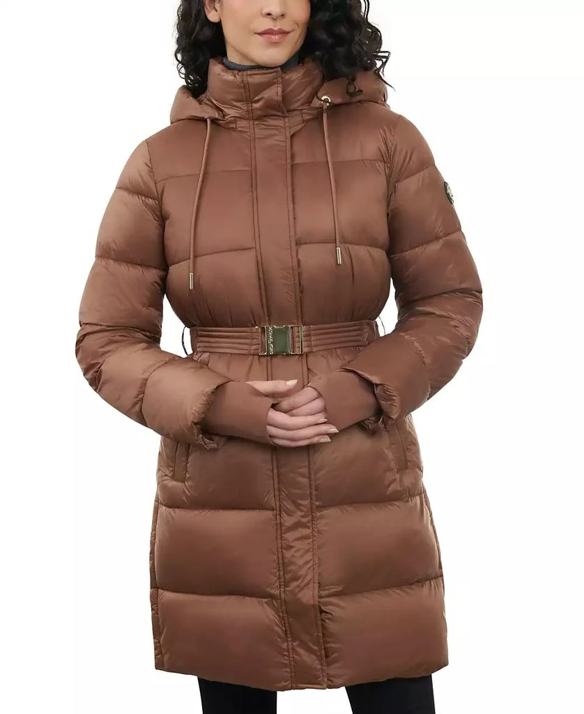 Michael Kors Women's Hooded Belted Puffer Coat 1