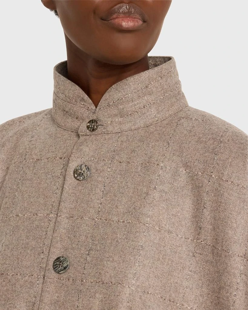 Eskandar Wide Longer-Back Double Stand Collar Jacket (Long Length) 5