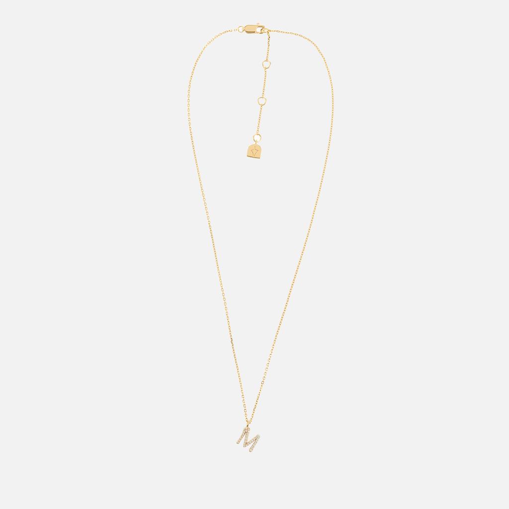ASTRID & MIYU Astrid & Miyu Initial Pavé 18K Gold-Plated Necklace