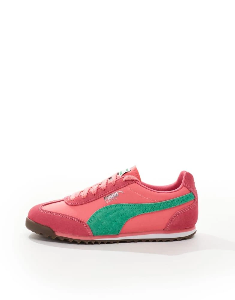 Puma Puma Arizona Nylon trainers in pink and green 5