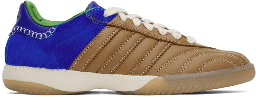 Wales Bonner Brown & Blue adidas Originals Edition Pony Samba Millennium Sneakers