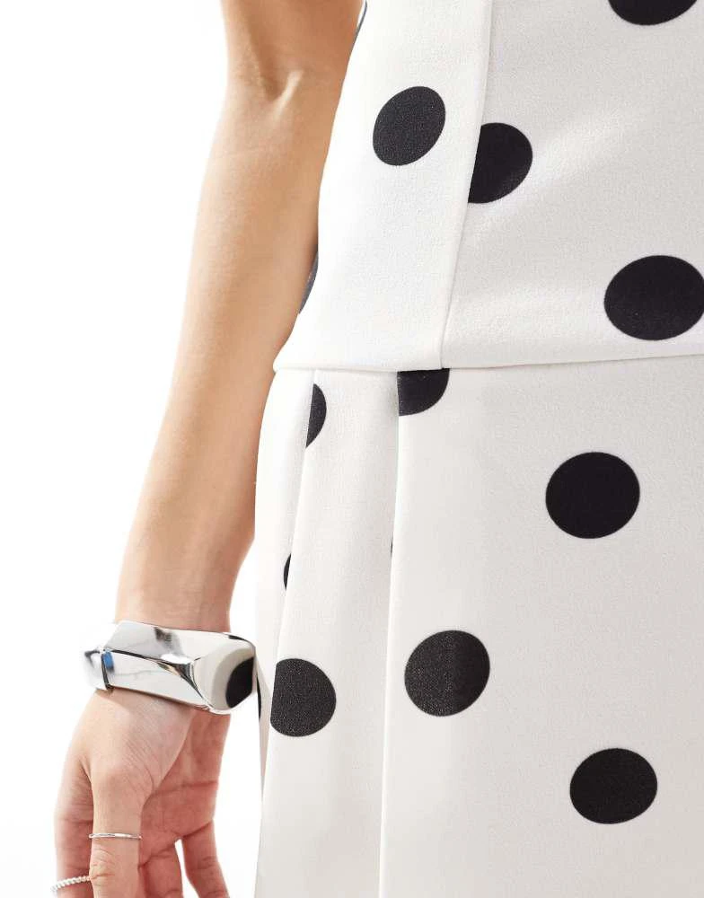Miss Selfridge Miss Selfridge pleated skirt dropwaist polka dot mini dress 4