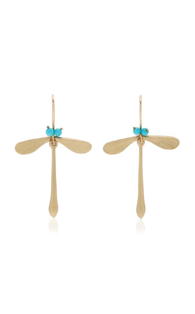 Annette Ferdinandsen Annette Ferdinandsen - Damsel 14K Yellow Gold Turqouise Earrings - Blue - OS - Moda Operandi - Gifts For Her