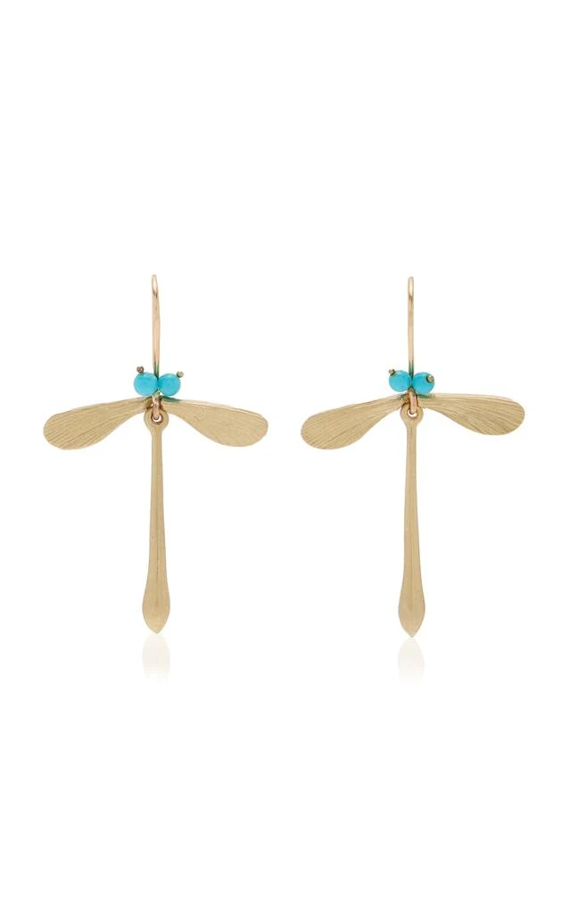 Annette Ferdinandsen Annette Ferdinandsen - Damsel 14K Yellow Gold Turqouise Earrings - Blue - OS - Moda Operandi - Gifts For Her 1