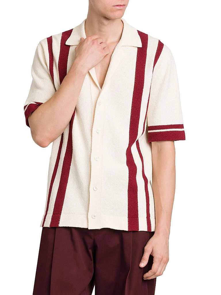 Dolce
Gabbana Striped Cotton-Blend Knit Slim-Fit Shirt 3