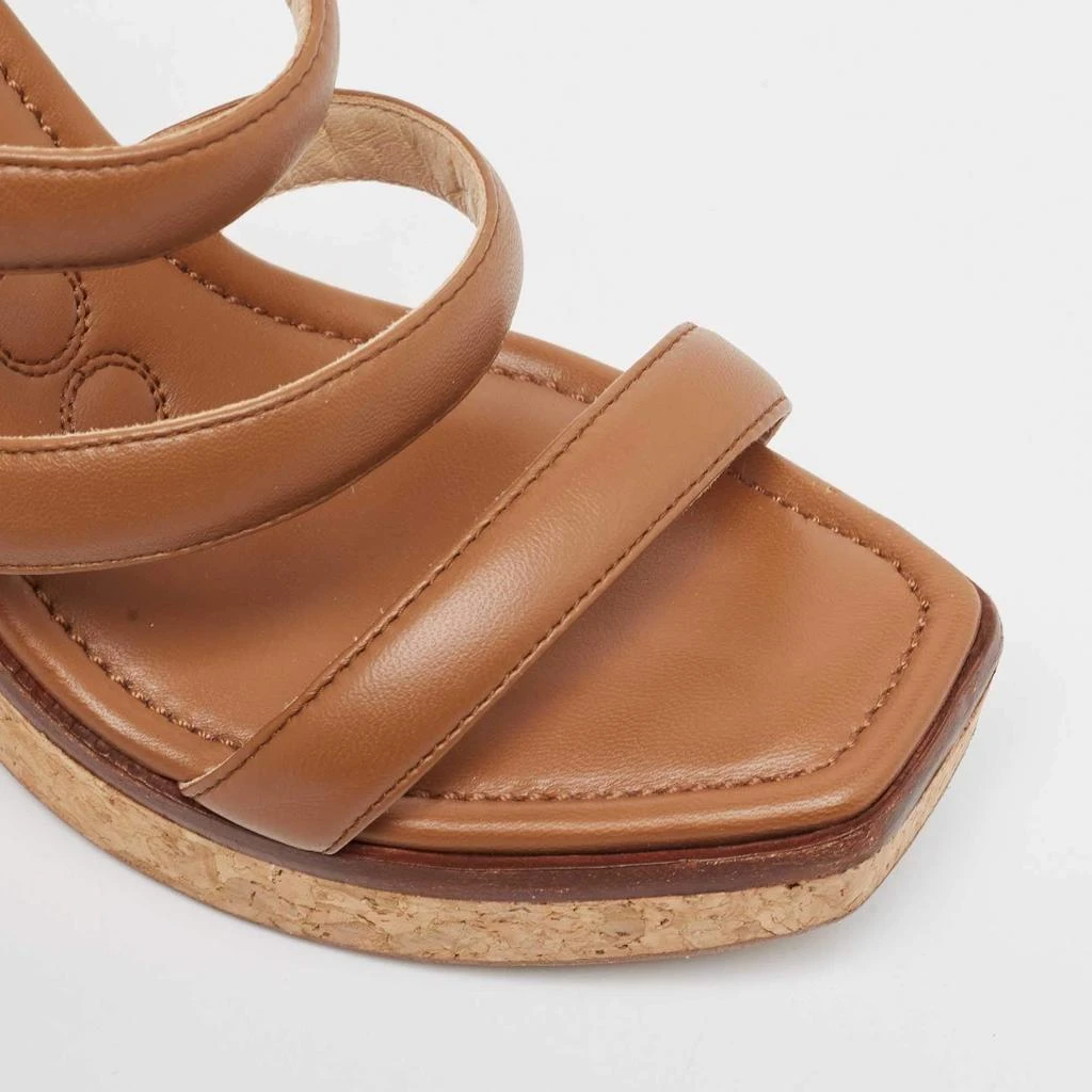 Jimmy Choo Jimmy Choo Brown Leather Athenia Wedge Sandals Size 39 7