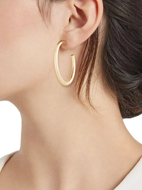 Saks Fifth Avenue 14K Yellow Gold Half Hoop Earrings 2