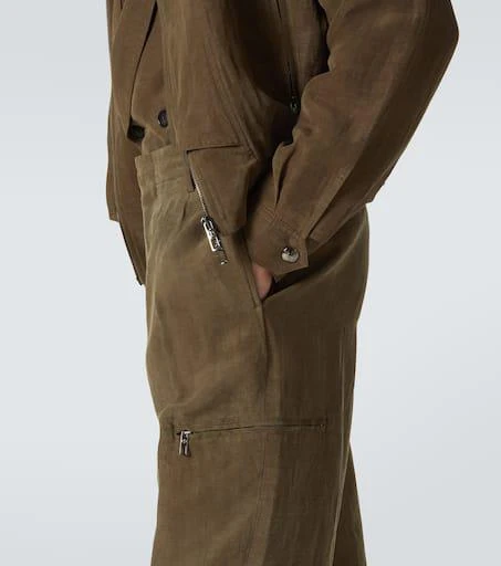 Giorgio Armani Linen-blend tapered pants 6