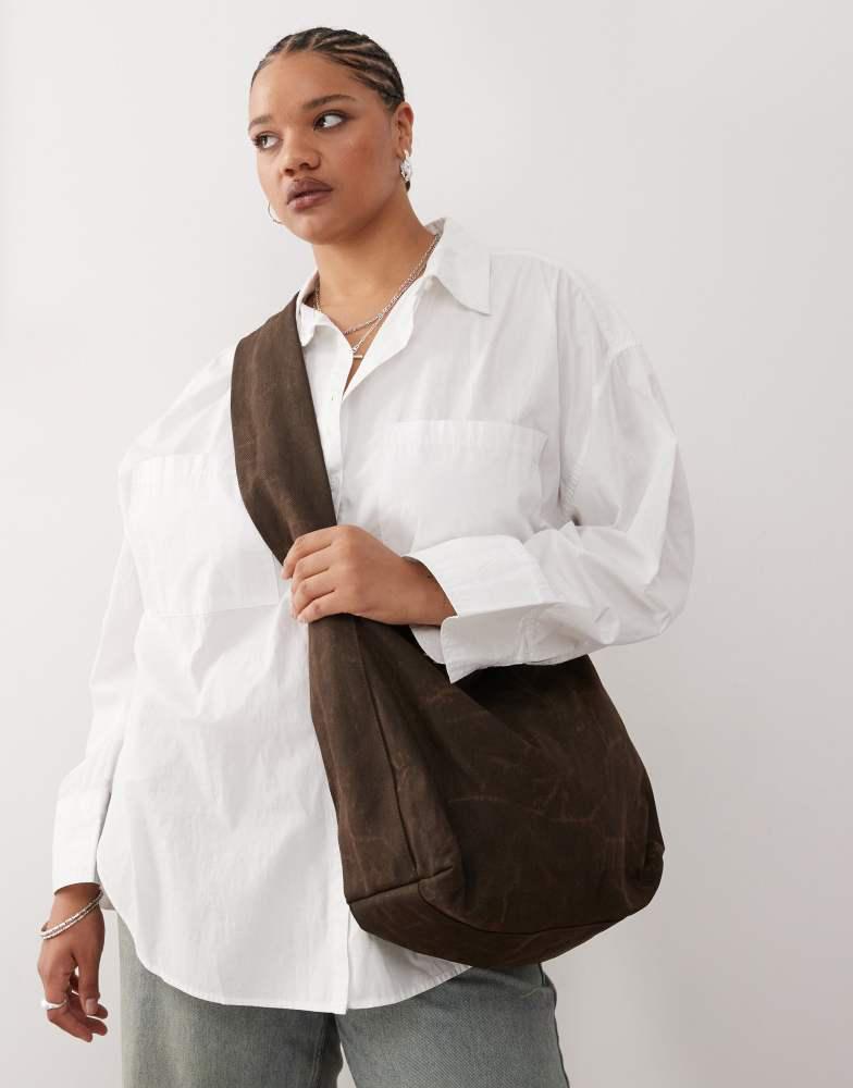 Weekday Weekday large cross body bag in dark brown wash