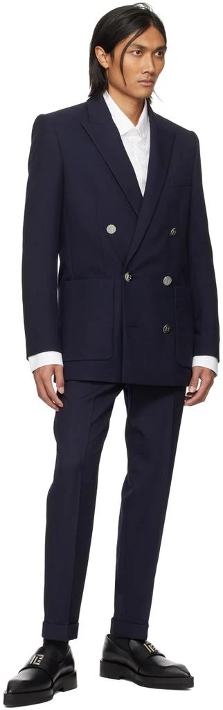 Balmain Navy Double-Breasted Blazer 4