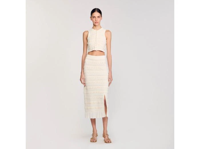 Sandro Jupe longue à détails crochetés