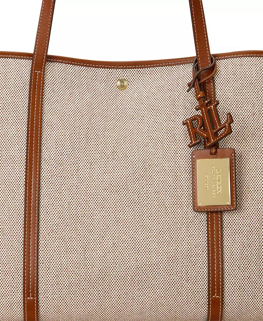 Ralph Lauren Emerie Canvas and Leather Extra Large Tote 3