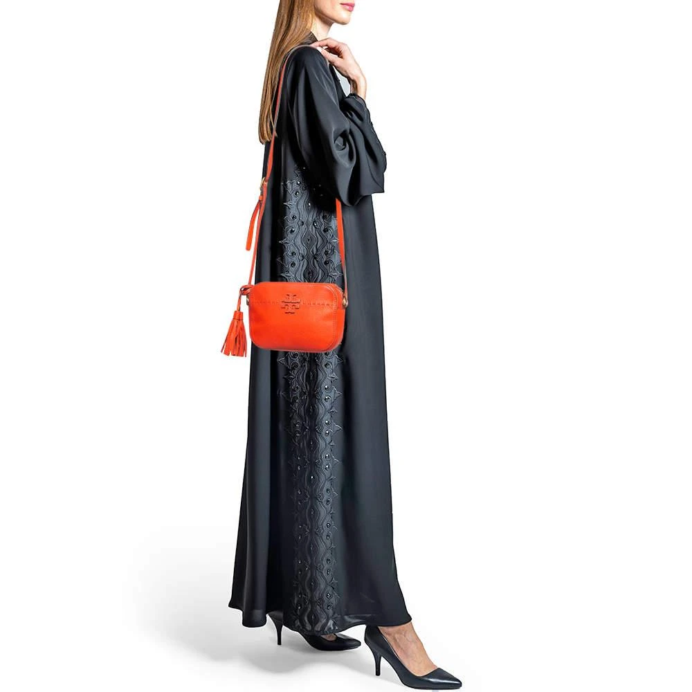 Tory Burch Tory Burch Orange Leather Mcgraw Camera Crossbody Bag 2