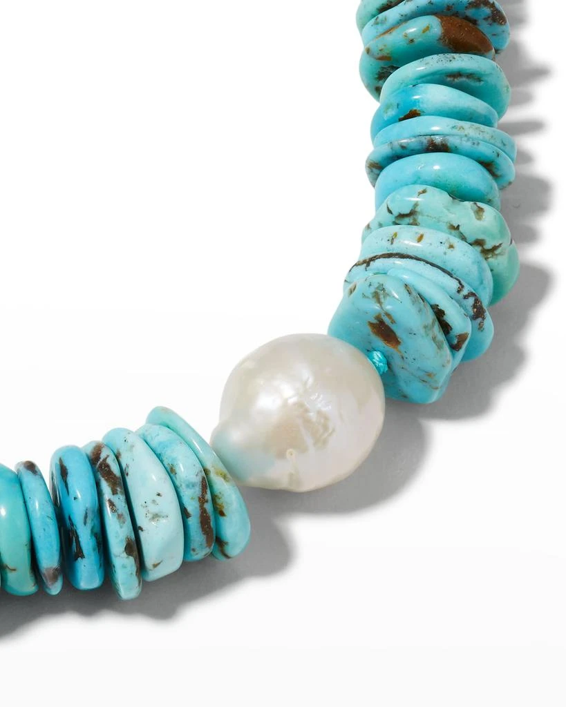 NEST Jewelry Turquoise Heishi with Baroque Pearl Necklace 3