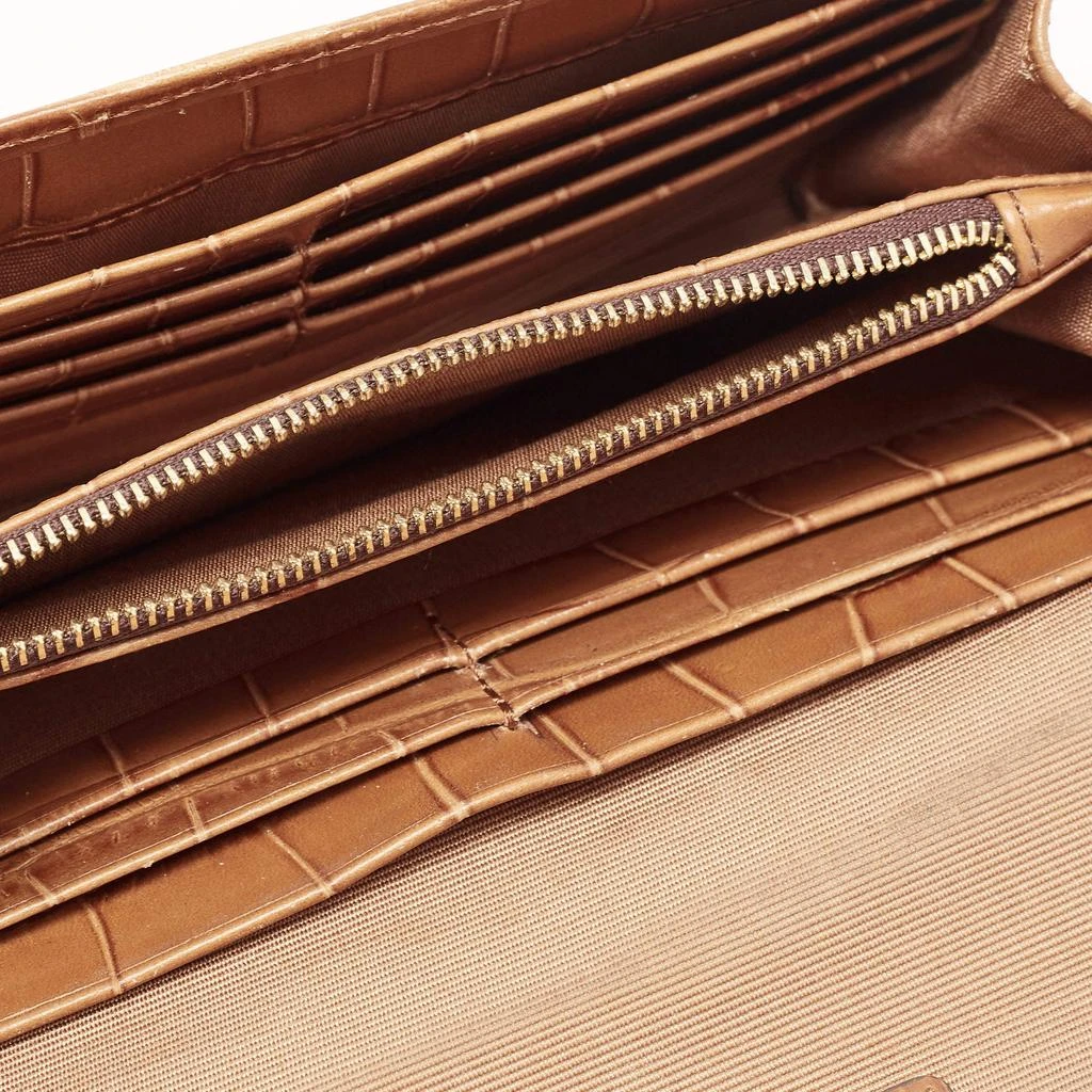 Aspinal of London Aspinal Of London Brown Croc Embossed Leather Mayfair Continental Wallet 5