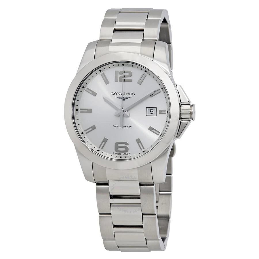 Longines Conquest Silver Dial Stainless Steel Men's 41mm Watch L37594766 1