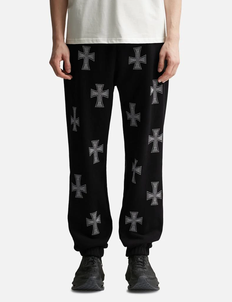 UNKNOWN Black / White Cross Rhinestone Jogger 3