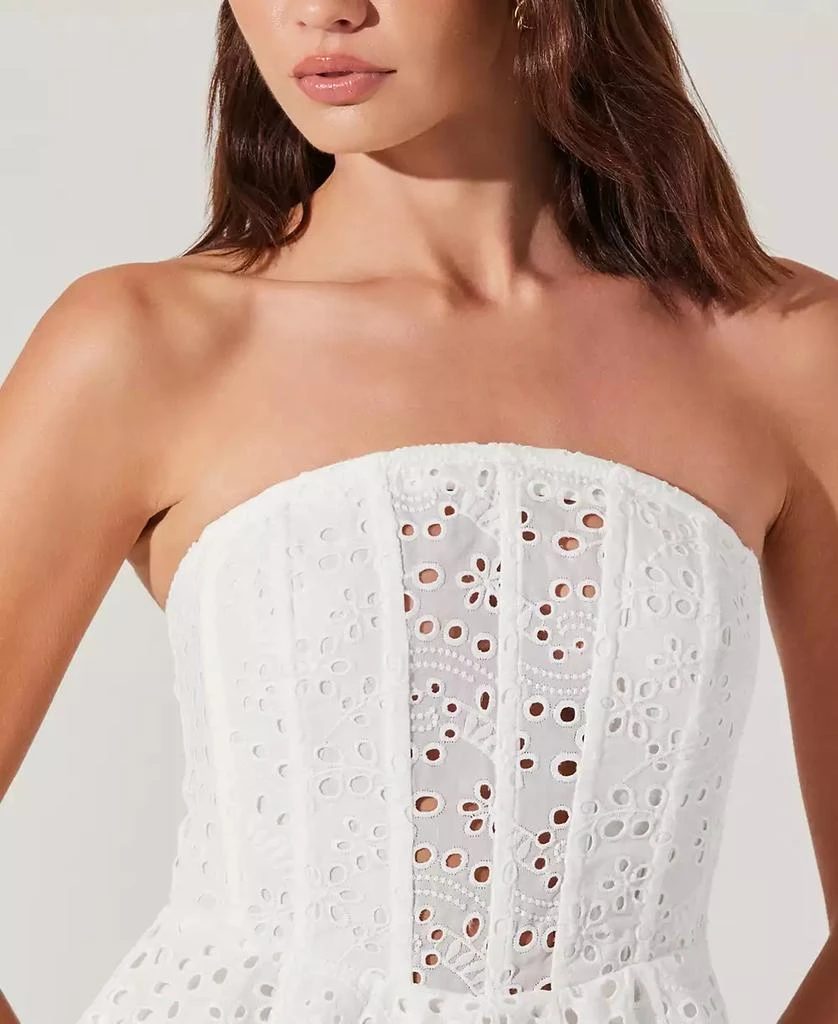 ASTR Women's Deasia Strapless Eyelet Dress 3