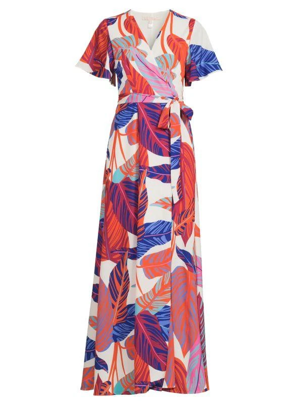 Hutch Leaf Print Maxi Wrap Dress 3