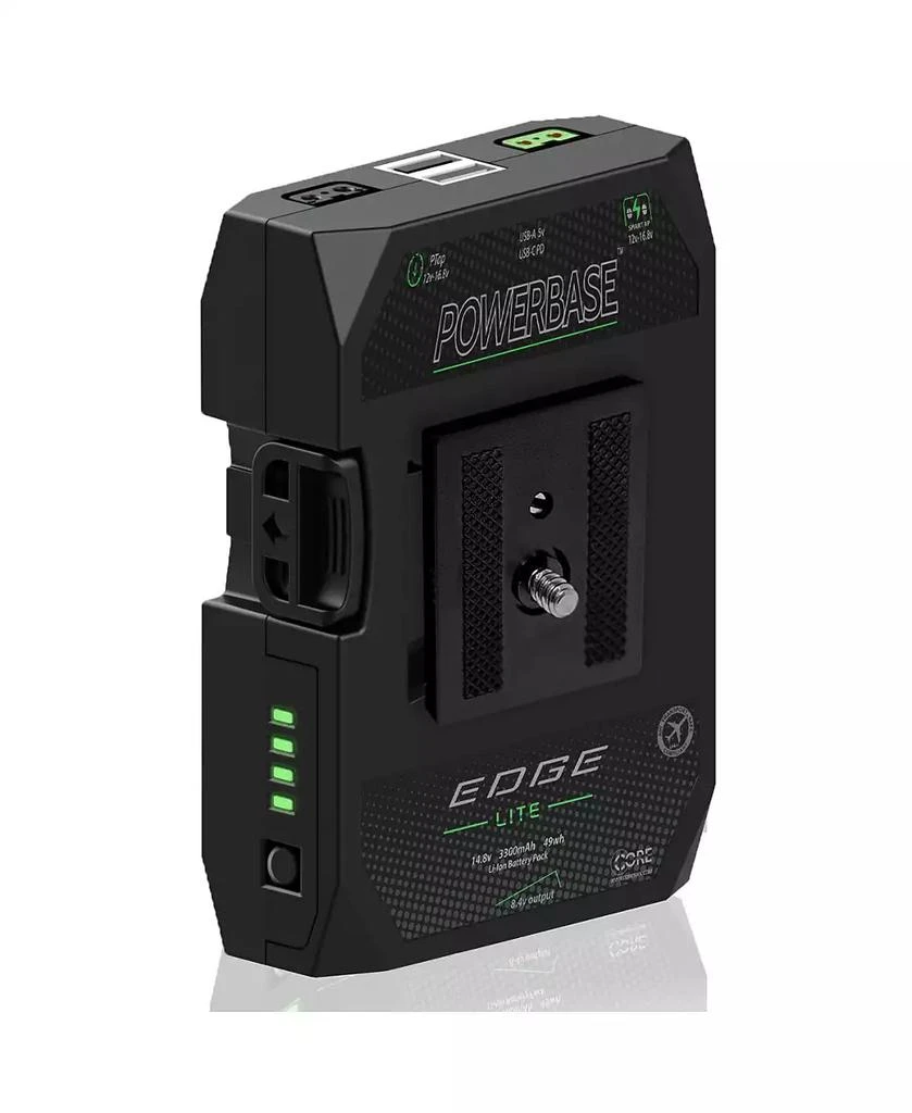 Core SWX PowerBase Edge Lite 49Wh 14.8V Small Form Cine Base Lithium-Ion Battery Pack Bundle with Coiled D-Tap to 2-Pin Cable, D-Tap Charger 4