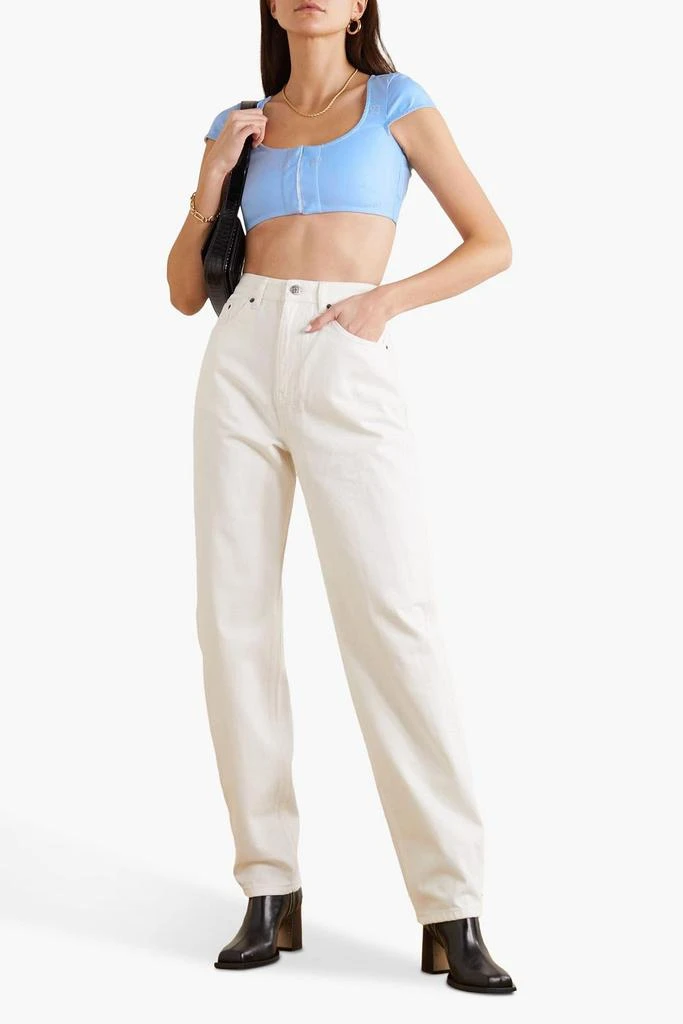 Miaou Jane cropped embroidered cotton-blend top 2