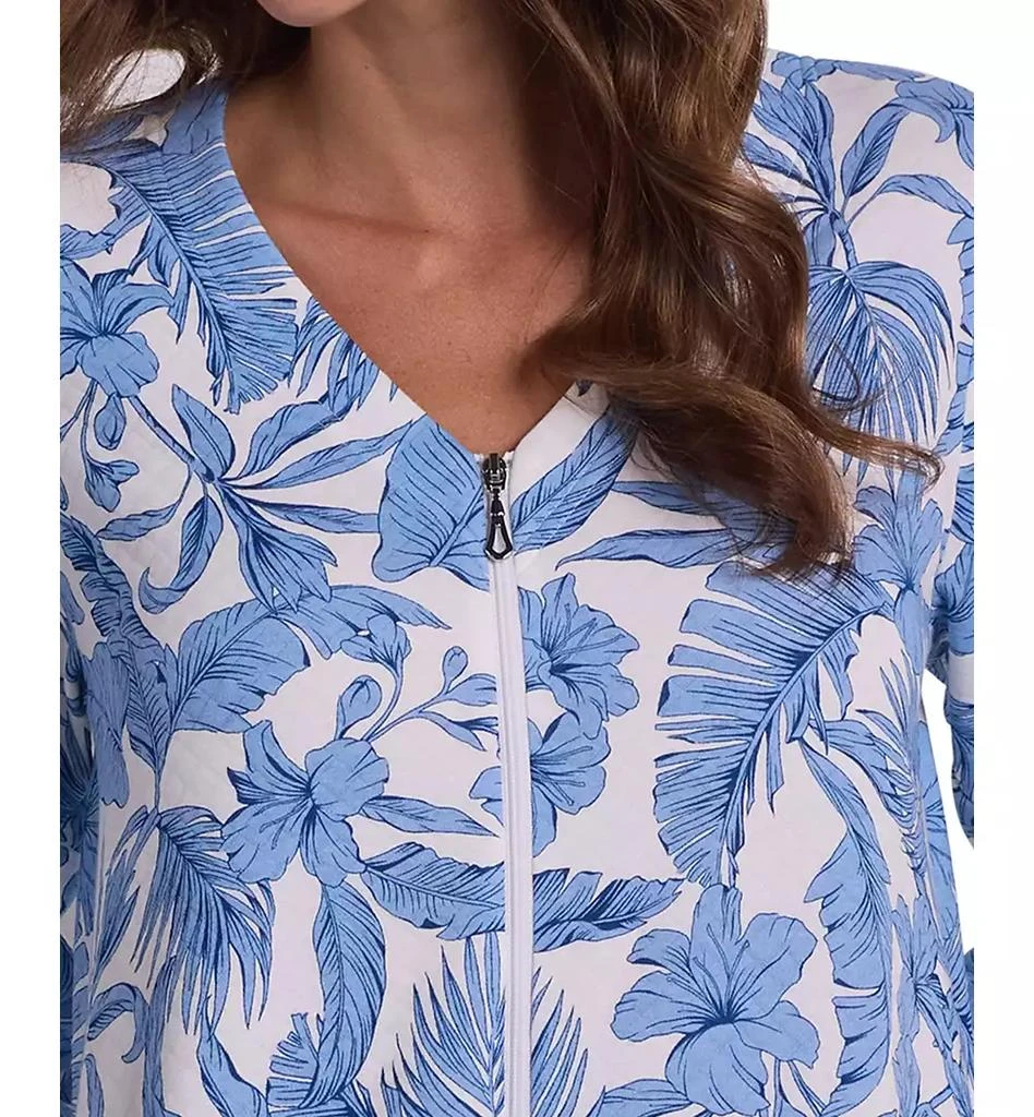 Miss Elaine Women
s V-Neck Printed Long Zip Robe 2