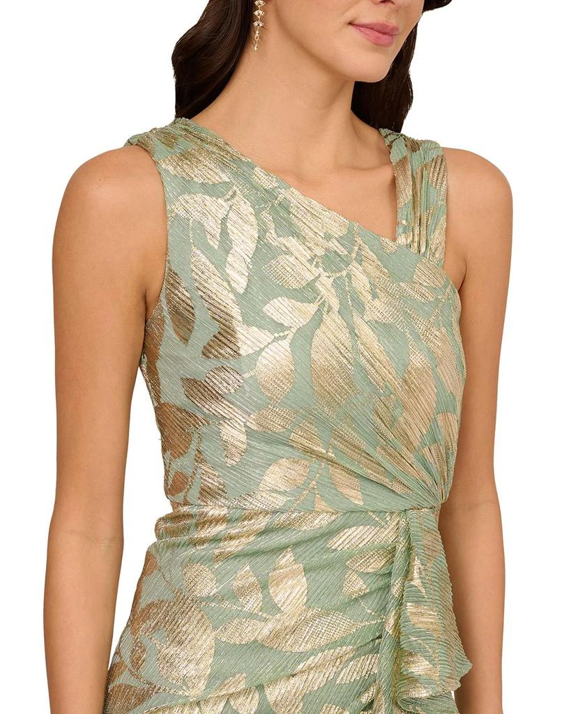 Adrianna Papell Foil Leaf Asymmetric Gown 2