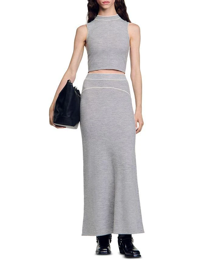 Sandro Orion Wool Knit Crop Top 2