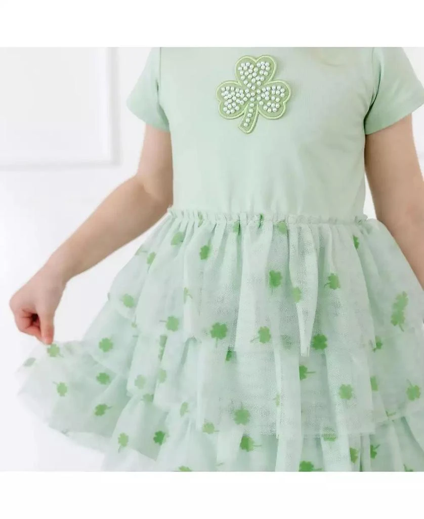 Sweet Wink Little Girls Flocked Shamrock St. Patrick
s Day Tiered Short Sleeve Tutu Dress 5