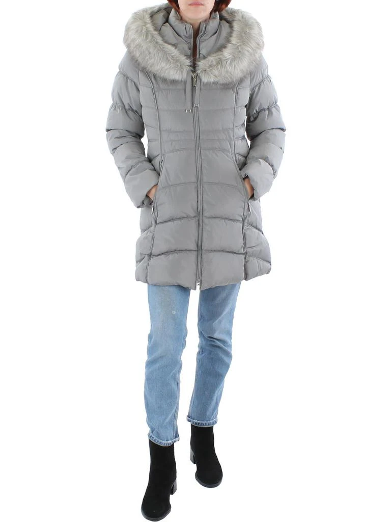 Laundry by Shelli Segal Womens Outerwear Faux Trim Coat 1