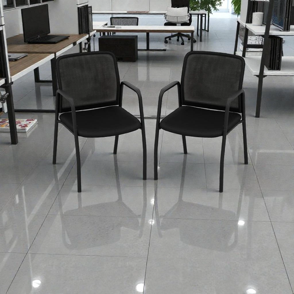 Hivvago Pair of Office Visitor Chairs Featuring Ergonomic Mesh Support